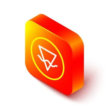 Isometric line Earth element of the symbol alchemy icon isolated on white Stock Illustration
