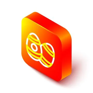 Isometric line Easter egg icon isolated on white background. Happy Easter Stock Illustration