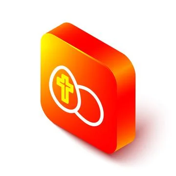 Isometric line Easter egg icon isolated on white background. Happy Easter 스톡 일러스트