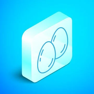 Isometric line Easter eggs icon isolated on blue background. Happy Easter Stock Illustration