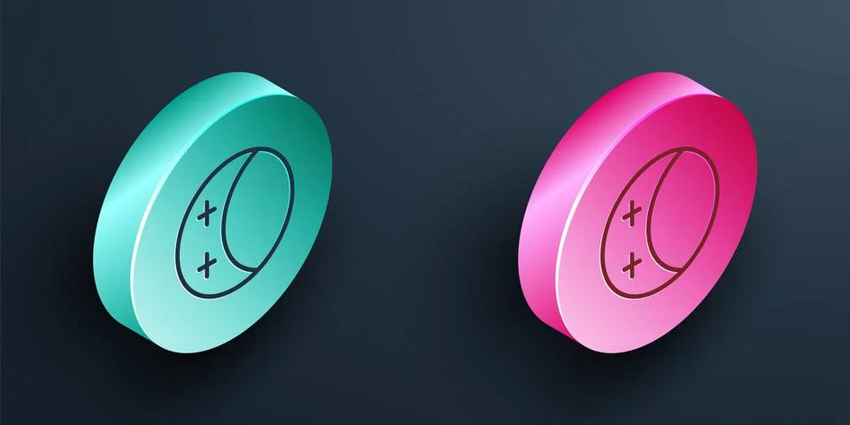 Isometric line Eclipse of the sun icon isolated on black background. Total sonar Stock Illustration