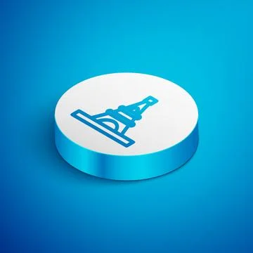 Isometric line Eiffel tower icon isolated on blue background. France Paris la イラスト素材