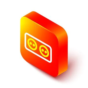 Isometric line Electrical outlet icon isolated on white background. Power socket Stock Illustration