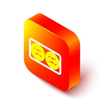 Isometric line Electrical outlet icon isolated on white background. Power socket Stock Illustration