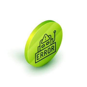 Isometric line Error in the operation program of the robot icon isolated on 스톡 일러스트