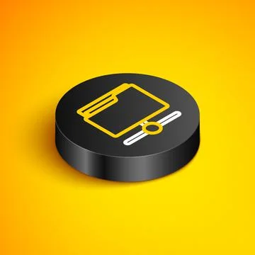 Isometric line FTP folder icon isolated on yellow background. Software update Stock Illustration