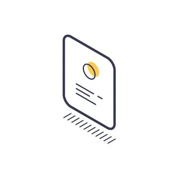 Isometric line icon representing an ID card design in modern vector style f.. Stock Illustration