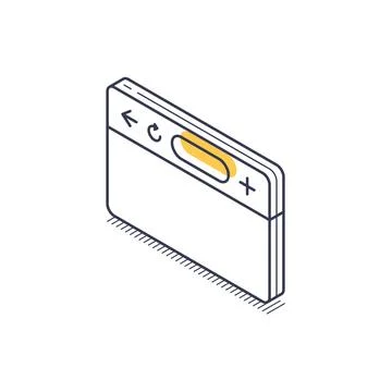 Isometric line icon of a web browser window design element Stock Illustration