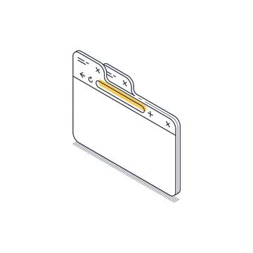 Isometric line icon of a web browser window design element Stock Illustration