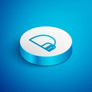 Isometric line Igloo ice house icon isolated on blue background. Snow home Stock Illustration