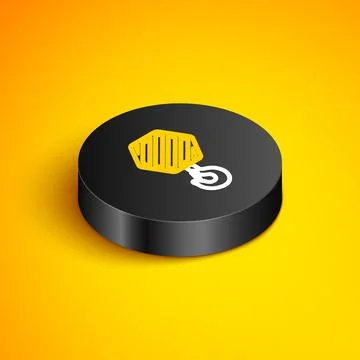 Isometric line Industrial hook icon isolated on yellow background. Crane hook Stock Illustration
