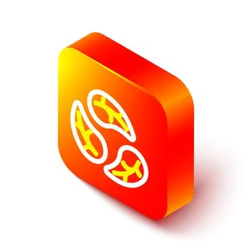 Isometric line Leaf icon isolated on white background. Leaves sign. Fresh Stock Illustration