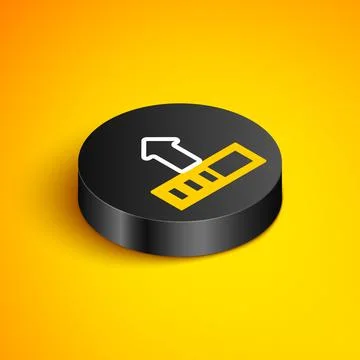 Isometric line Loading icon isolated on yellow background. Upload in progress イラスト素材