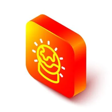 Isometric line Magic ball icon isolated on white background. Crystal ball. .. Stock Illustration