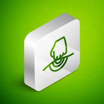 Isometric line Massage icon isolated on green background. Relaxing, leisure.. Stock Illustration