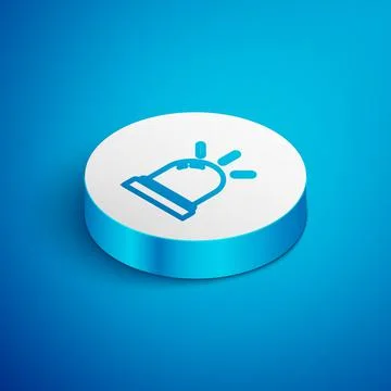 Isometric line Motion sensor icon isolated on blue background. White circle Stock Illustration