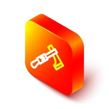 Isometric line Native american tomahawk axe icon isolated on white background Stock Illustration