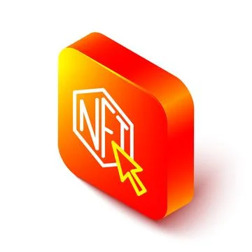 Isometric line NFT Digital crypto art icon isolated on white background. Non Stock Illustration