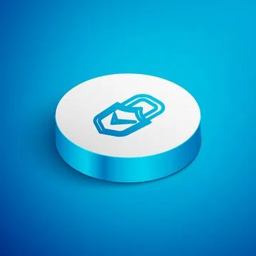 Isometric line Open padlock and check mark icon isolated on blue background.. イラスト素材