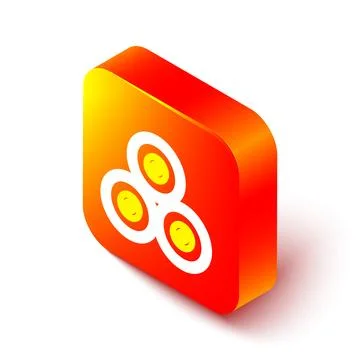 Isometric line Paint spray can icon isolated on white background. Orange square イラスト素材