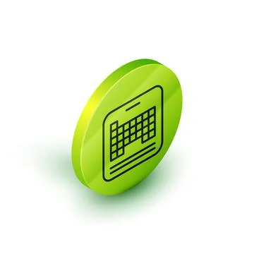 Isometric line Periodic table of the elements icon isolated on white background イラスト素材