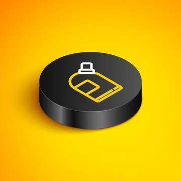 Isometric line Plastic bottles for laundry detergent, bleach, dishwashing liquid Иллюстрация