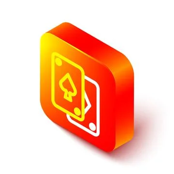 Isometric line Playing cards icon isolated on white background. Casino gamb.. Stock Illustration