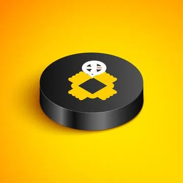 Isometric line Processor with screwdriver and wrench icon isolated on yello.. Stock Illustration