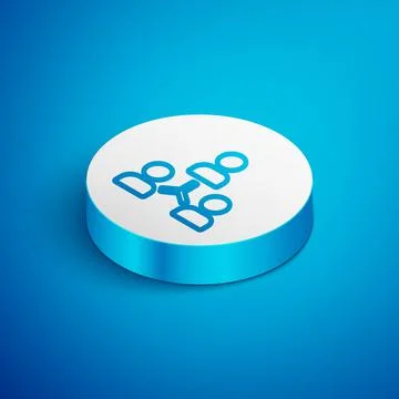 Isometric line Project team base icon isolated on blue background. Business 스톡 일러스트
