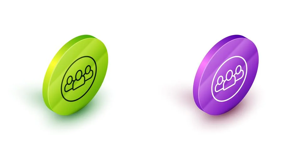 Isometric line Project team base icon isolated on white background. Business Stock Illustration