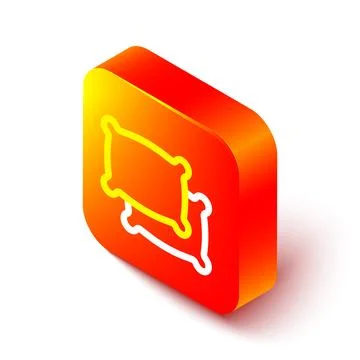 Isometric line Rectangular pillow icon isolated on white background. Cushio.. 库存插图