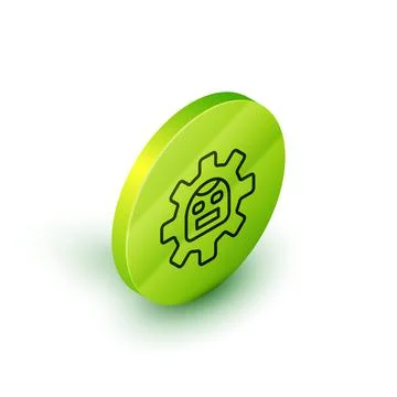 Isometric line Robot icon isolated on white background. Artificial intelligence 스톡 일러스트