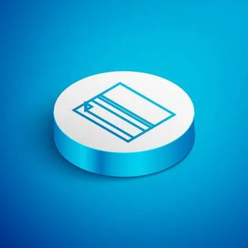 Isometric line Rolling paper icon isolated on blue background. White circle.. Stock Illustration