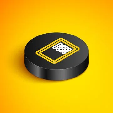 Isometric line Safe icon isolated on yellow background. The door safe a bank Stock Illustration