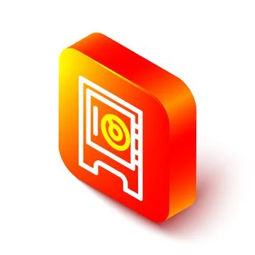 Isometric line Safe icon isolated on white background. The door safe a bank イラスト素材