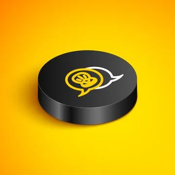 Isometric line Scallop sea shell icon isolated on yellow background. Seashell Stock Illustration