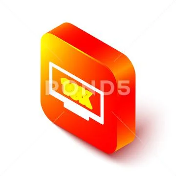 Isometric line Screen tv with 16k Ultra HD video technology icon ...