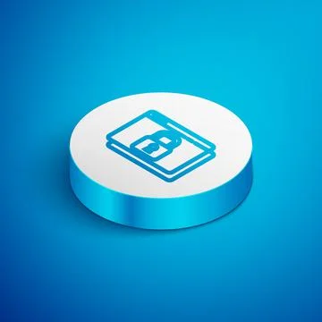 Isometric line Secure your site with HTTPS, SSL icon isolated on blue background Ilustración de archivo