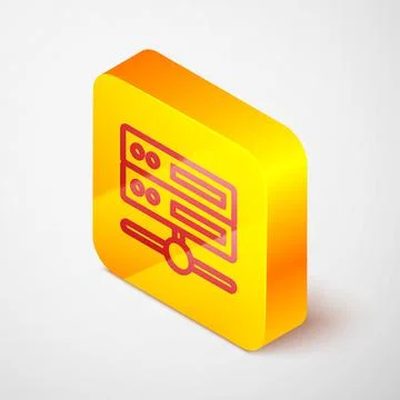 Isometric line Server, Data, Web Hosting icon isolated on grey background Illustrazione stock