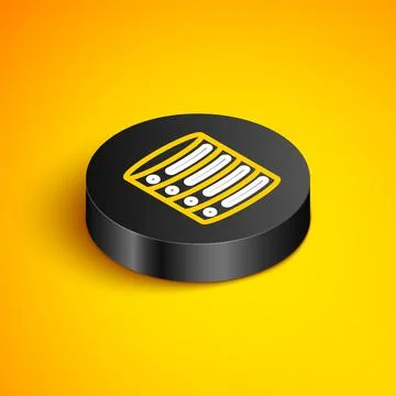 Isometric line Server, Data, Web Hosting icon isolated on yellow background Stock Illustration