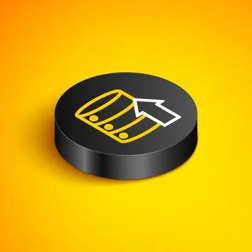 Isometric line Server, Data, Web Hosting icon isolated on yellow background Stock Illustration