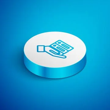 Isometric line Server, Data, Web Hosting icon isolated on blue background. White Stock Illustration