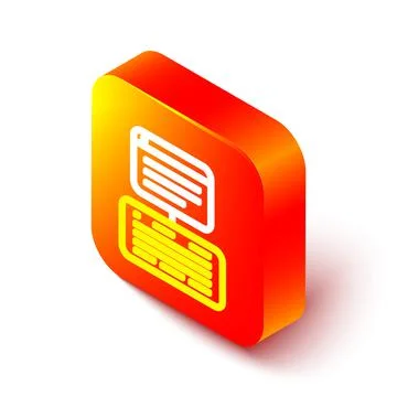 Isometric line Server, Data, Web Hosting icon isolated on white background Stock Illustration