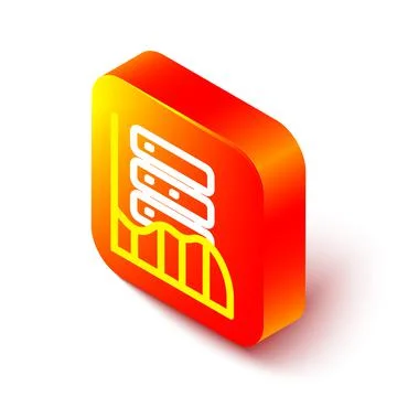 Isometric line Server, Data, Web Hosting icon isolated on white background Illustrazione stock