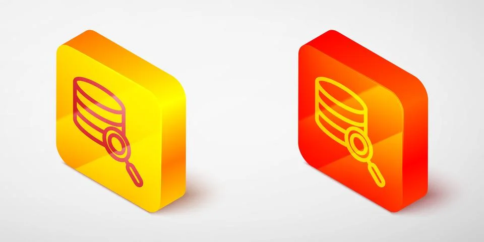 Isometric line Server, Data, Web Hosting icon isolated on grey background Stock Illustration