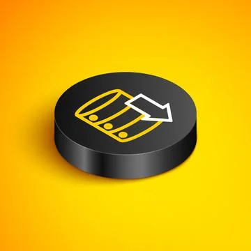 Isometric line Server, Data, Web Hosting icon isolated on yellow background Stock Illustration