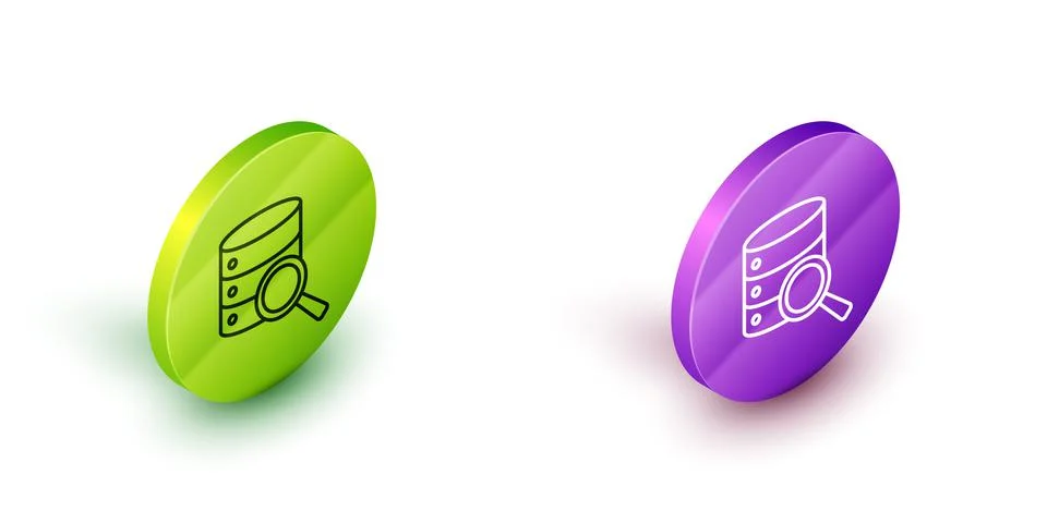 Isometric line Server, Data, Web Hosting icon isolated on white background 스톡 일러스트