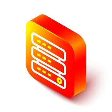 Isometric line Server, Data, Web Hosting icon isolated on white background Illustrazione stock