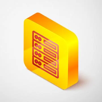 Isometric line Server, Data, Web Hosting icon isolated on grey background Stock Illustration