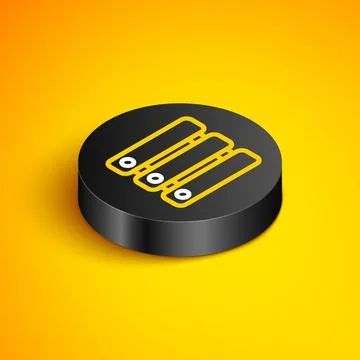 Isometric line Server, Data, Web Hosting icon isolated on yellow background Ilustración de archivo